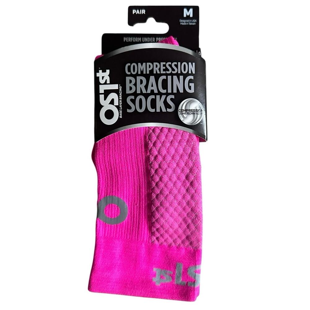 OS1st FS4+ Compression Socks Pink Medium Recovery Athletic